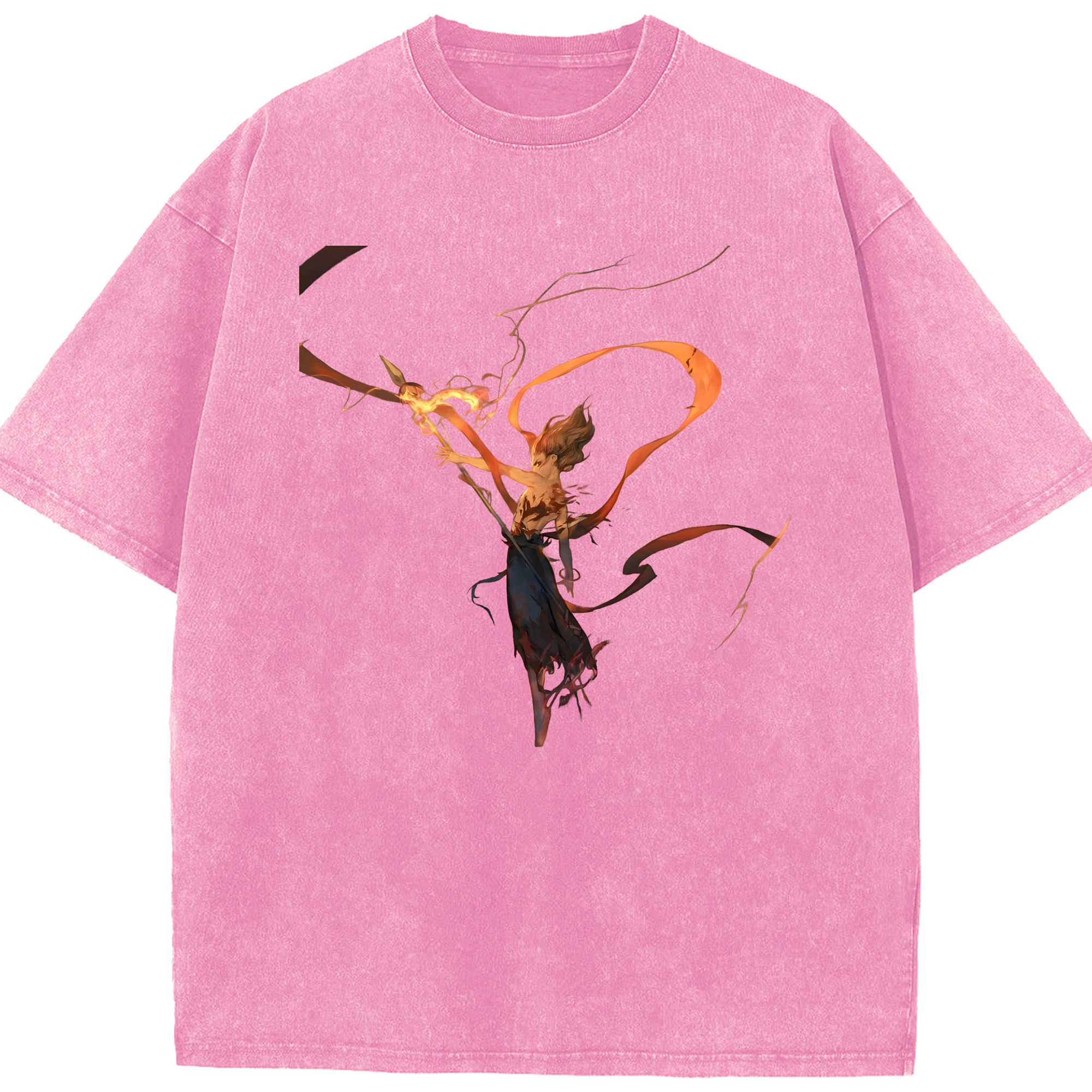 （画像用） Ne Zha 2 ナタ 魔童の大暴れ 綿100% ヴィンテージ風 半袖Tシャツ（フロントプリント）